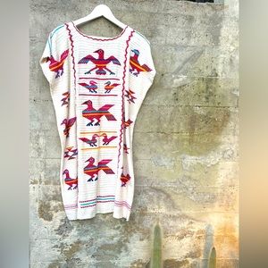 Vintage Mexican Oaxaca Vintage Huipil Embroidered woven dress 1970’s